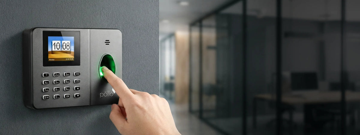 Pollo PLB-2000 BioSlim - Fingerprint Biometric Device — fingerprint access terminal in use in an office