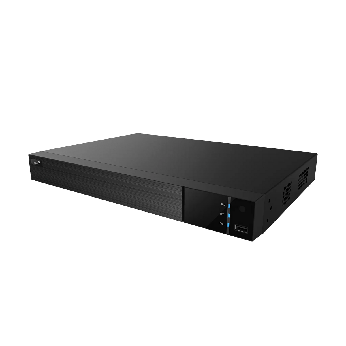 Pollo PLC-1804H1/PM 8 Megapixel 4 Channel DVR with 1 HDD Slot, shown at an angle