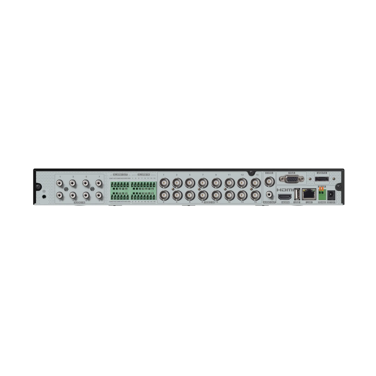 Pollo PLC-1804H1/PM 8 Megapixel 4 Channel DVR with 1 HDD Slot, rear panel with its ports and connectors