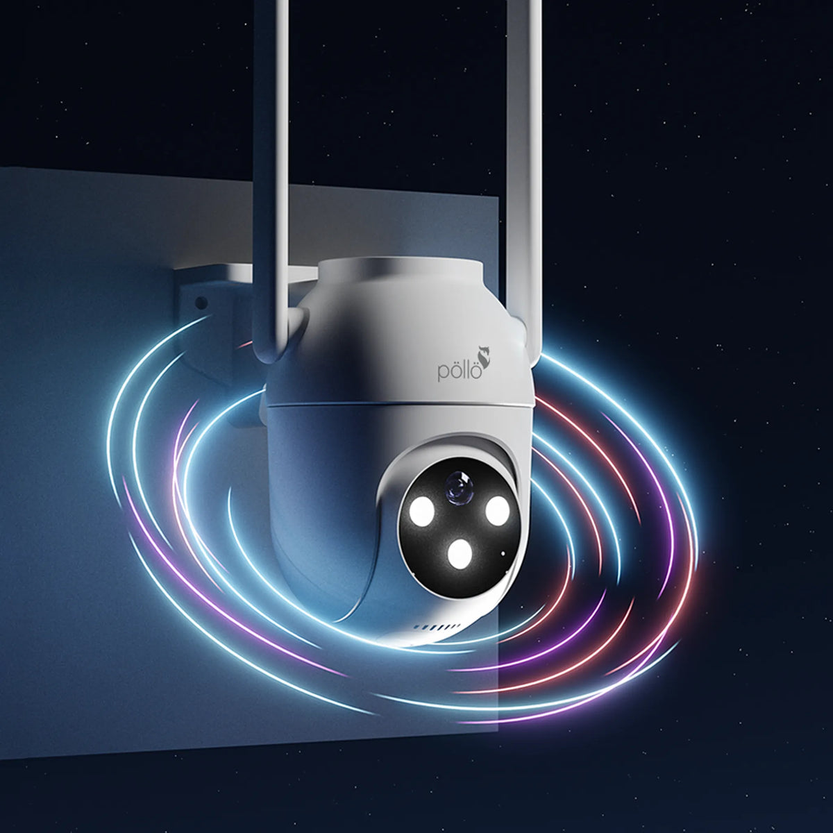 Pollo PLC-303T-4G Guardian Apex 4G - 3MP Smart 4G Outdoor PT Camera, showing its pan and tilt rotation