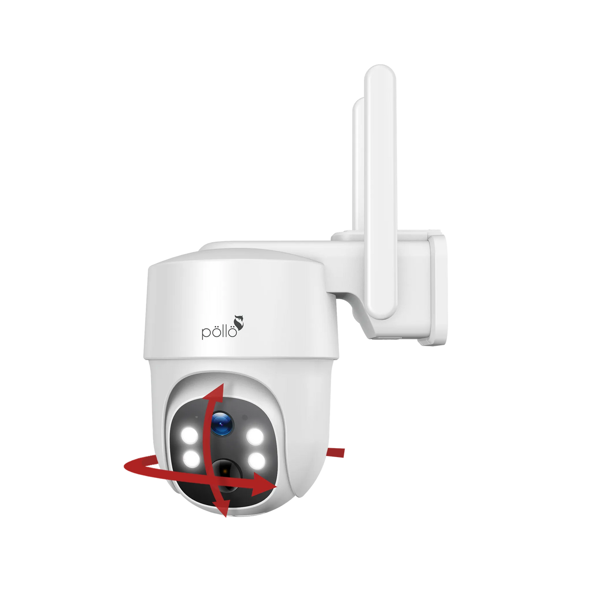 Pollo PLC-304-TB-4G Guardian Shield 4G - 3MP Solar Powered 4G Outdoor PT Camera, showing its pan and tilt rotation