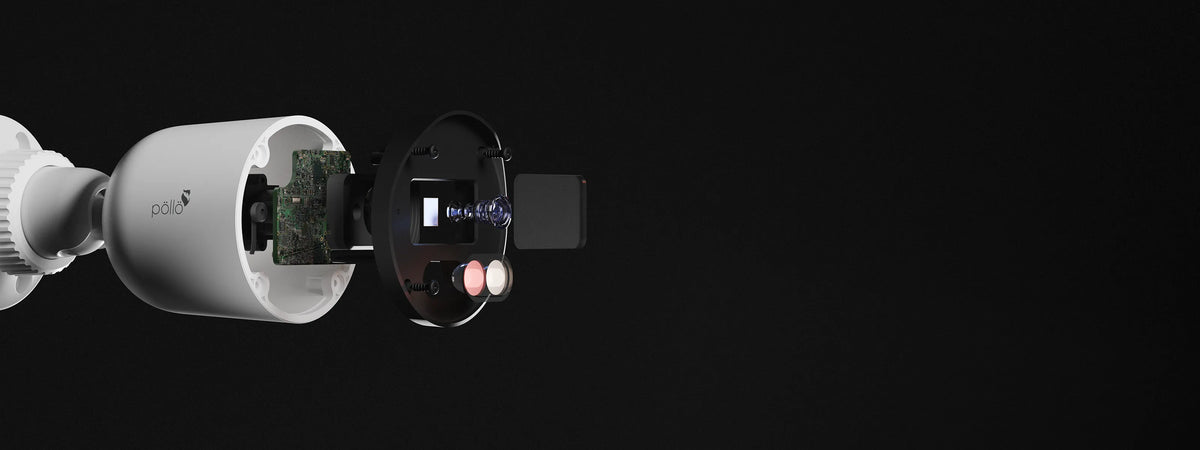 Pollo PLC-322P-AU-DL2/PM 2 Megapixel Dual-Light FHD Bullet Camera — bullet camera exploded to show its dual-light module