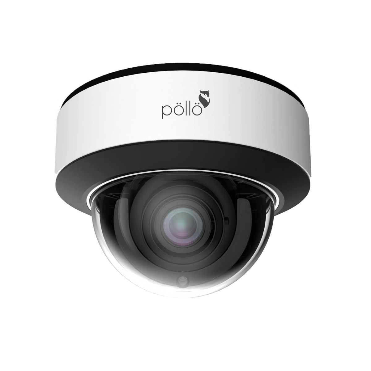Pollo PLC-438M-MZK-IR5/PM 8 Megapixel Network Vandal Proof Dome Motorized Camera, close-up of the lens