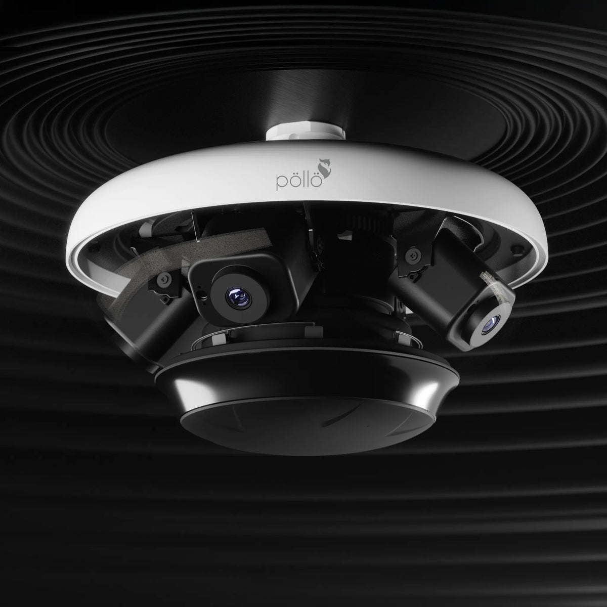 Pollo PLC-488M-AI-PN-IR3/PM 8 Megapixel Quad-Directional Panoramic Network Camera, shown ceiling-mounted
