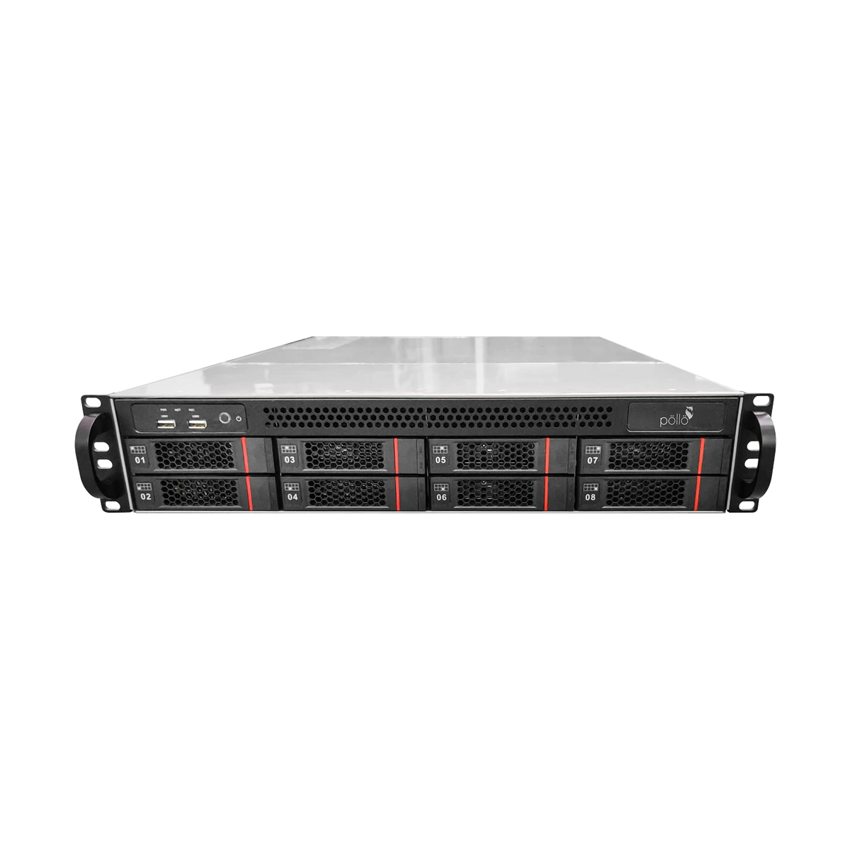 Pollo PLC-MSA708M1-A0 8-SATA Management and Storage Server, rack-mounted front view