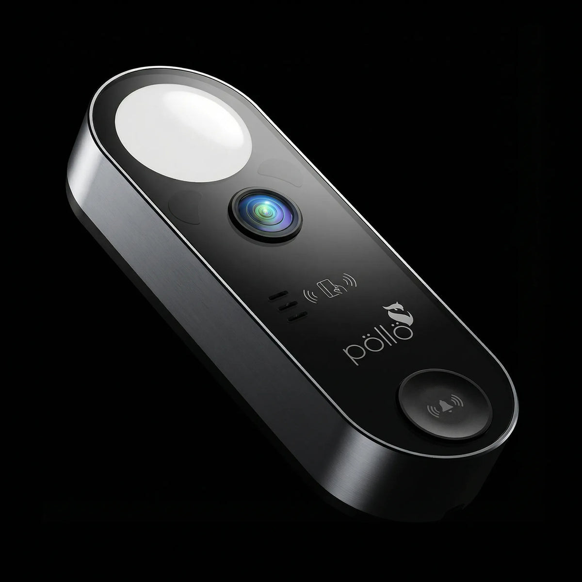 Pollo PLC-VD1200/PM VisionBell - Outdoor Video Doorbell Terminal, angled view against a dark background