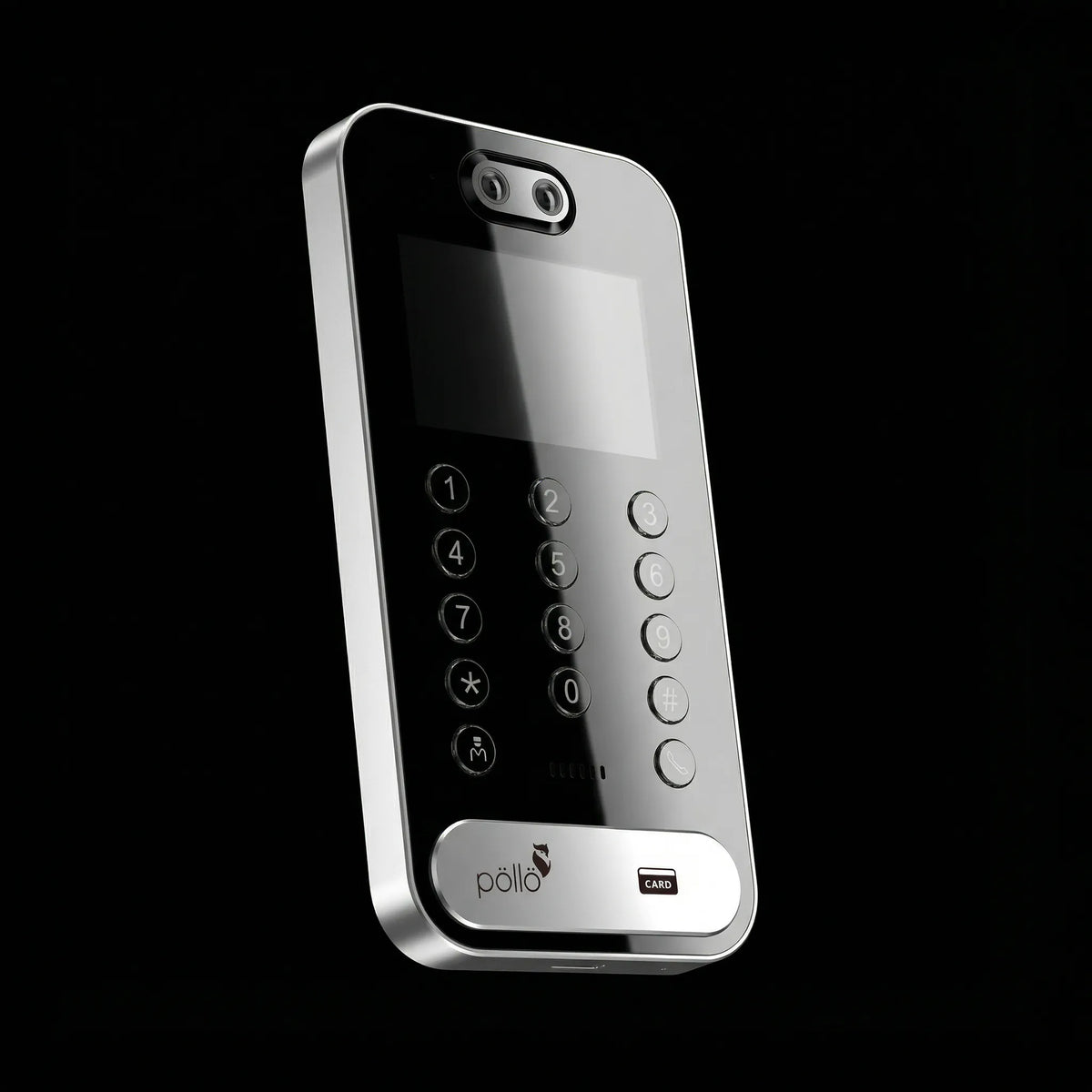 Pollo PLC-VD2200/PM SecurePad - Outdoor Video Access Control Terminal, angled view against a dark background