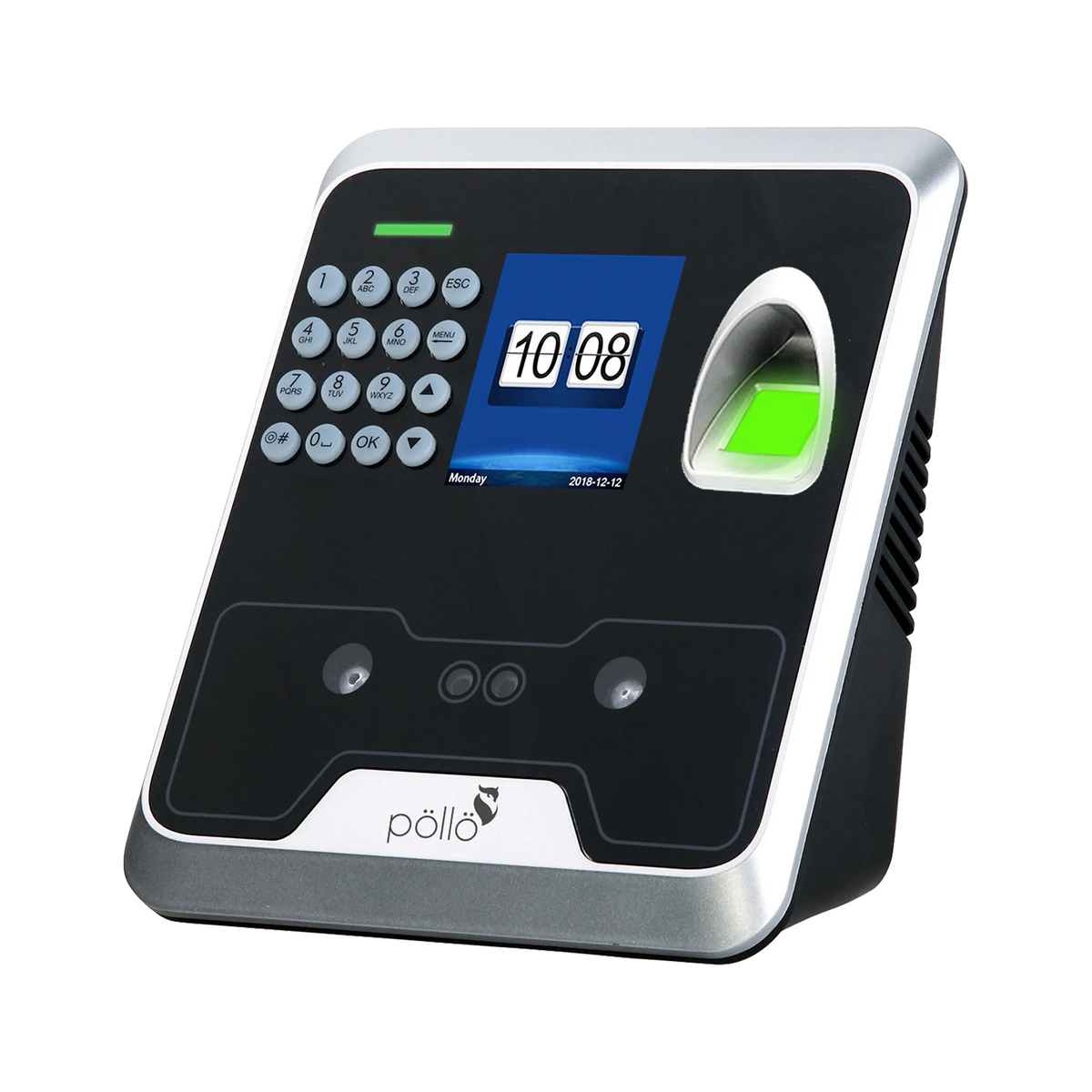 Pollo PLF-S1000 FaceSlim - Face & Fingerprint Biometric Device, shown at an angle