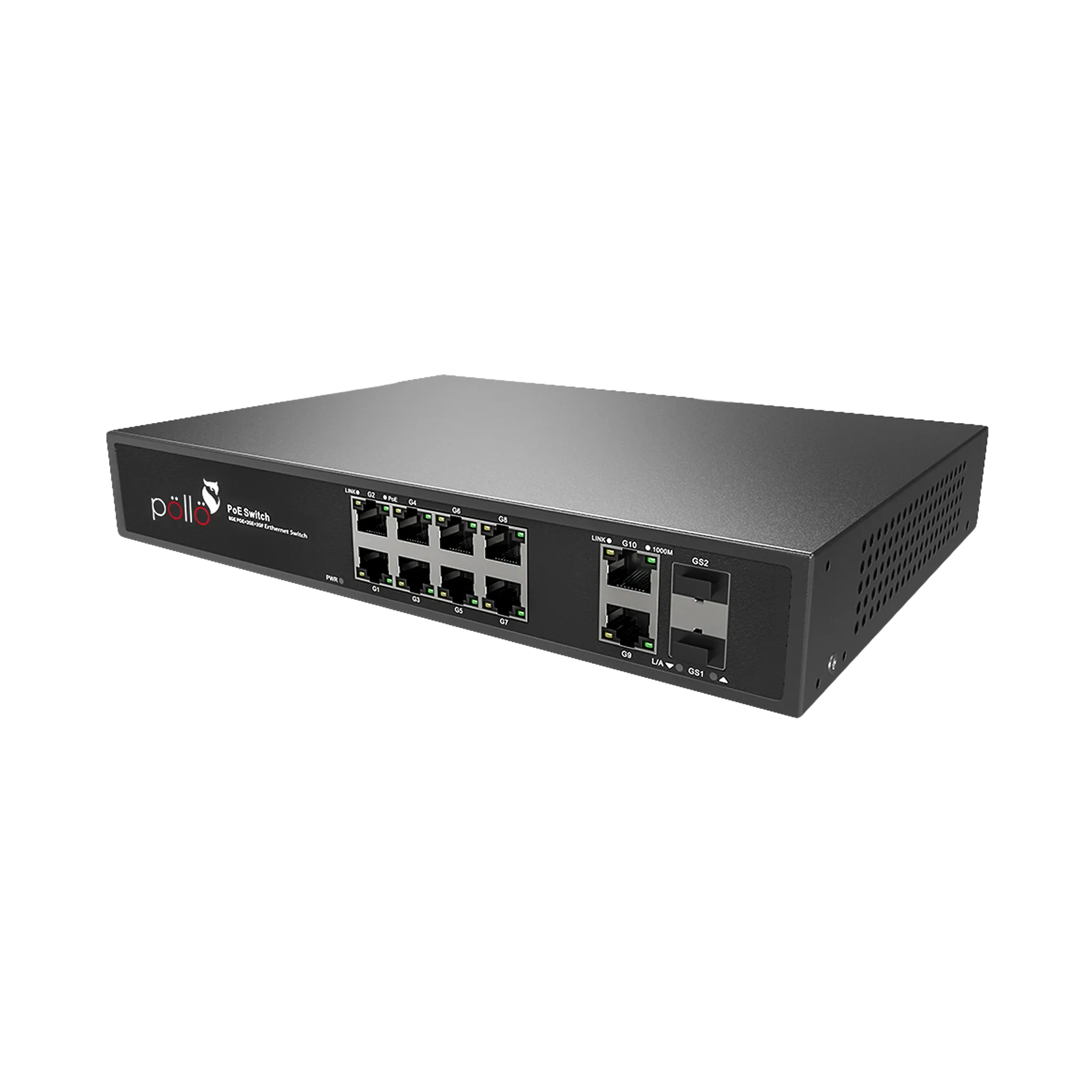 12-Port Megabit PoE Network Switch with Gigabit Uplink & 2 SFP