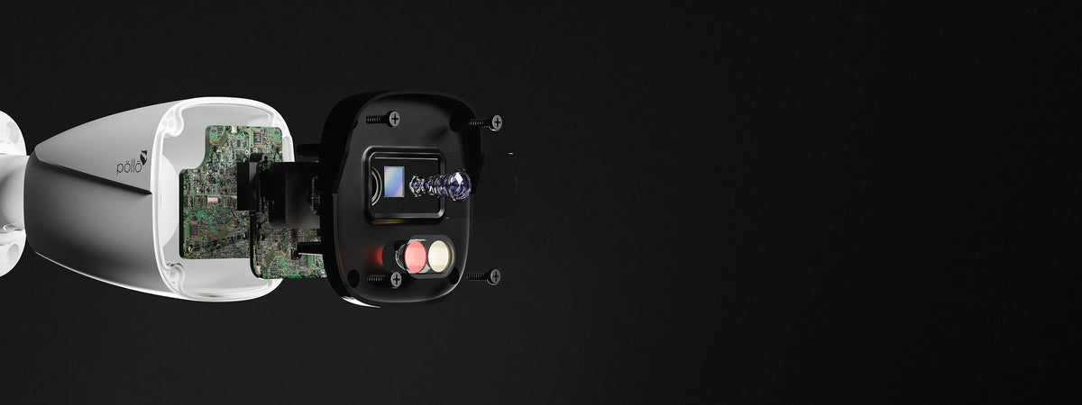 Pollo PLC-322P-AU-DL3/PM 2 Megapixel Dual-Light FHD Bullet Camera — bullet camera exploded to show its dual-light module