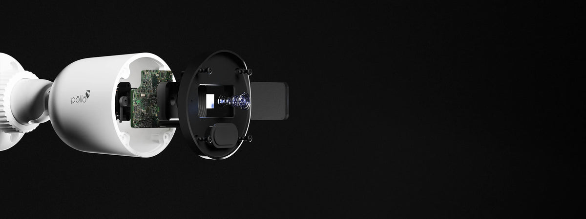 Pollo PLC-322P-IR2/PM 2 Megapixel IR FHD Bullet Camera — bullet camera exploded to show its lens assembly