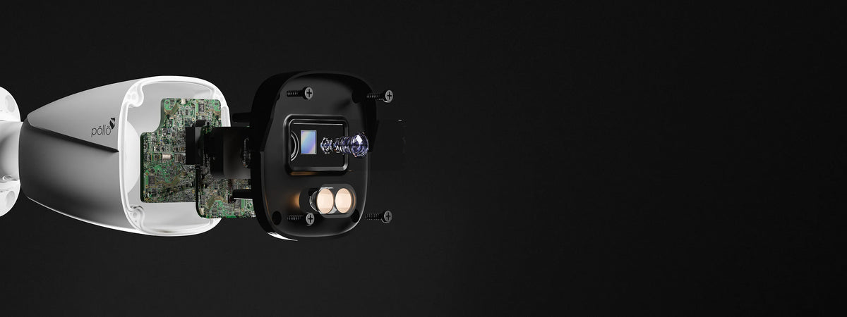 Pollo PLC-325P-AU-WR3/PM 5 Megapixel Full Color FHD Bullet Camera — bullet camera exploded to show its sensor board