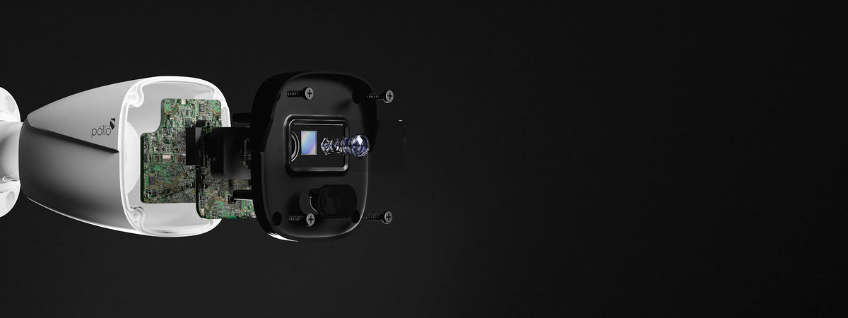 Pollo PLC-325P-IR2/PM 5 Megapixel IR FHD Bullet Camera — bullet camera exploded to show its sensor board