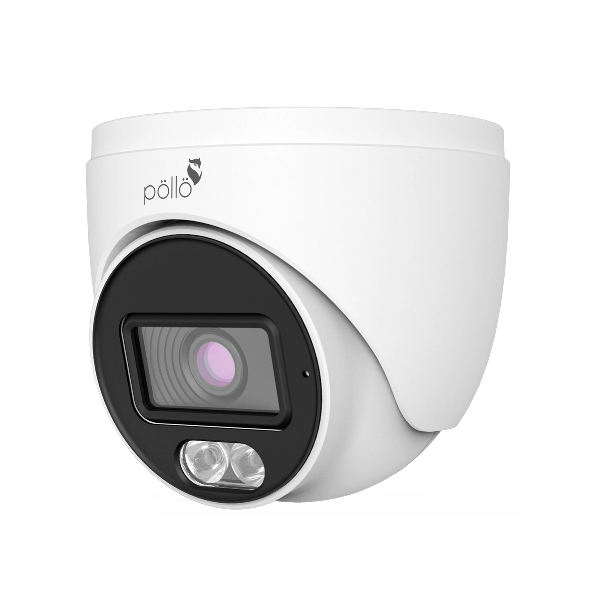 Pollo PLC-335P-AU-WR3/PM 5 Megapixel Full Color FHD Dome Camera, angled from the right