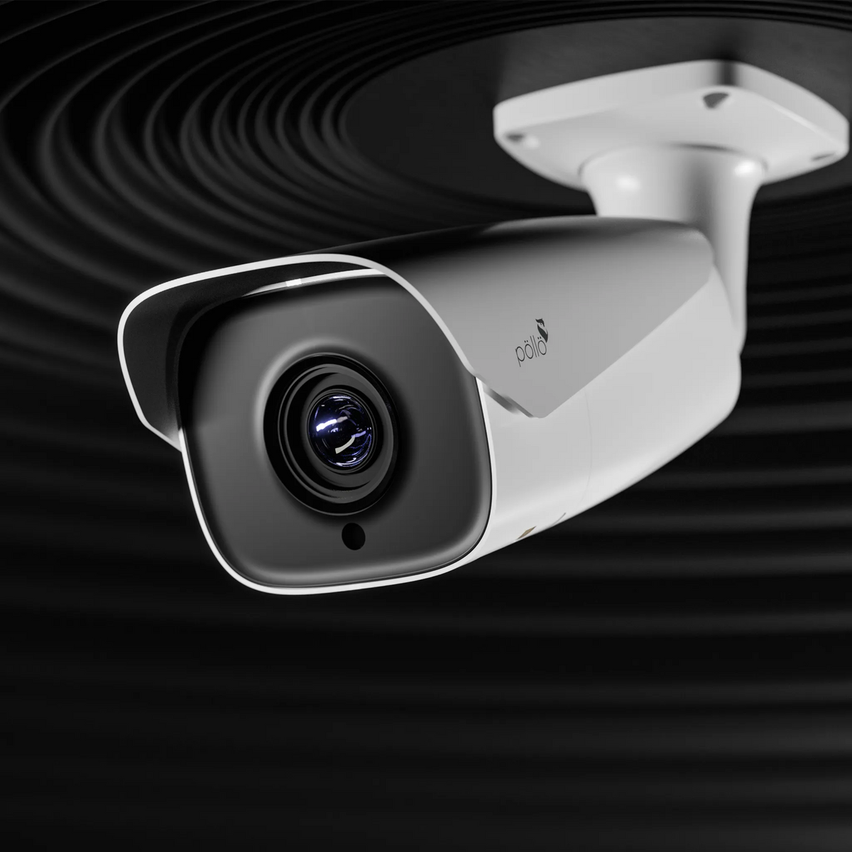 Pollo PLC-422M-LPR-IR10/PM 2 Megapixel License Plate Recognition Network Camera, angled view against a dark background