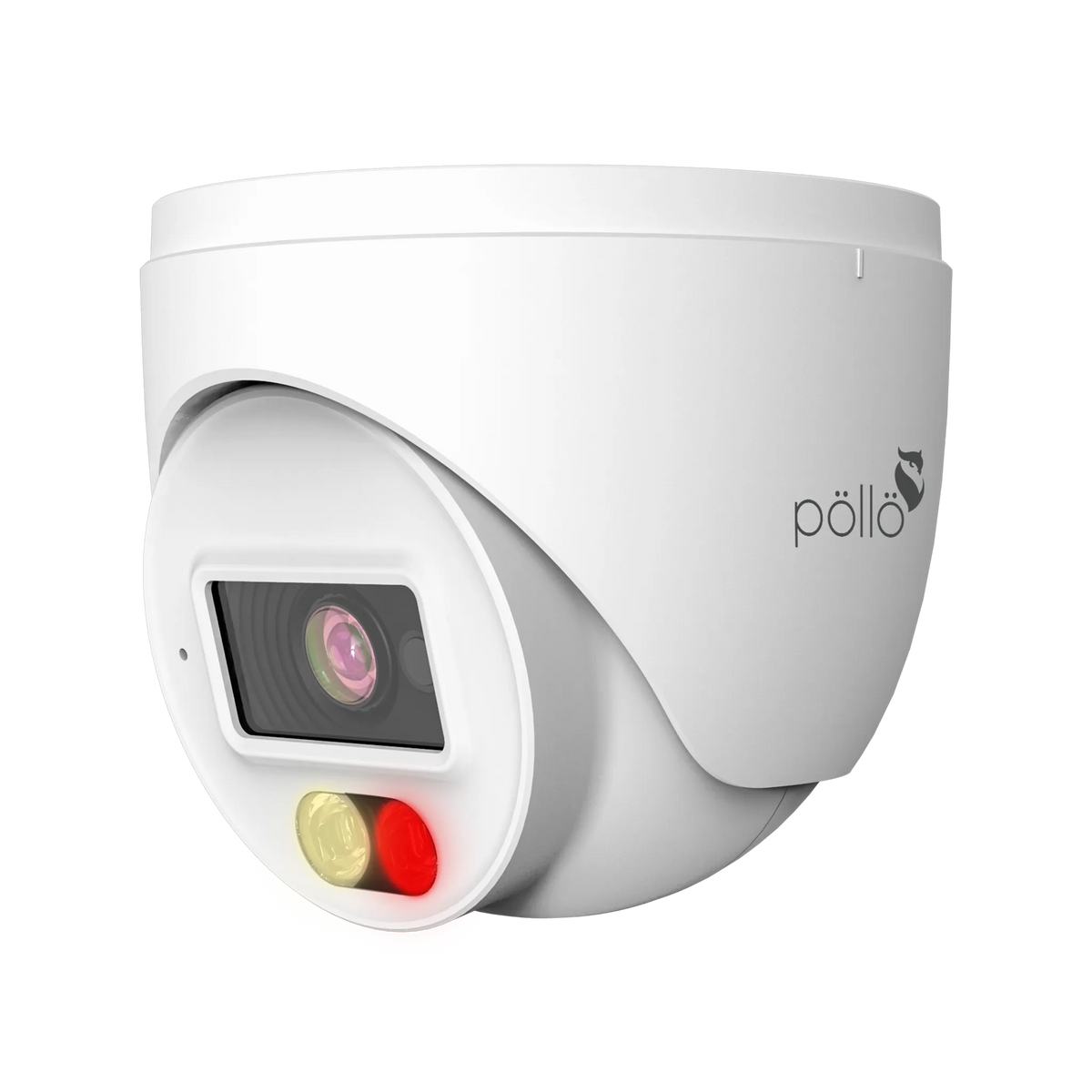 Pollo PLC-434P-AU-DL3/PM 4 Megapixel Dual-Light Network Dome Camera, angled from the left
