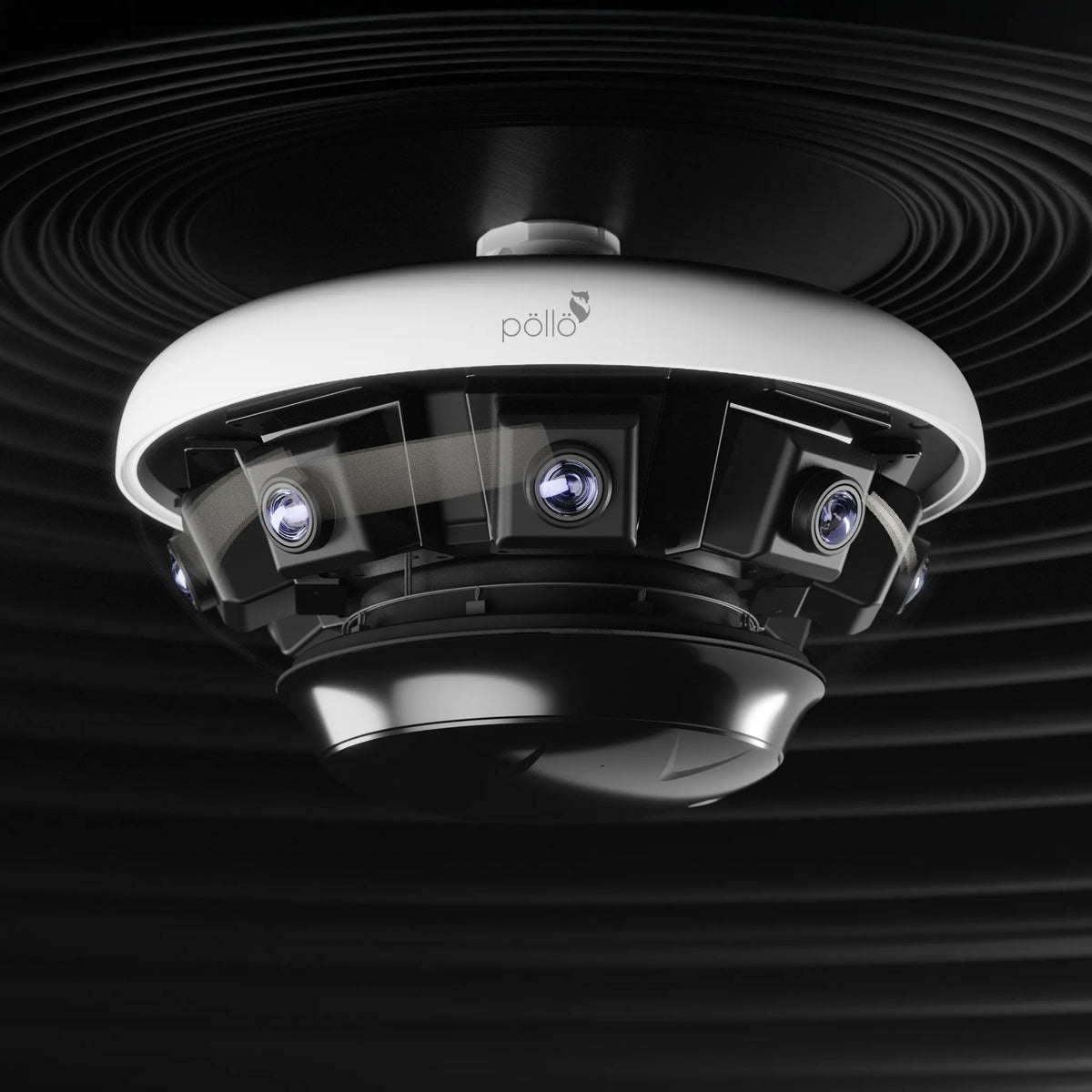 Pollo PLC-4816M-AI-PN-IR3/PM 16 Megapixel 360° Panoramic Network Camera, shown ceiling-mounted