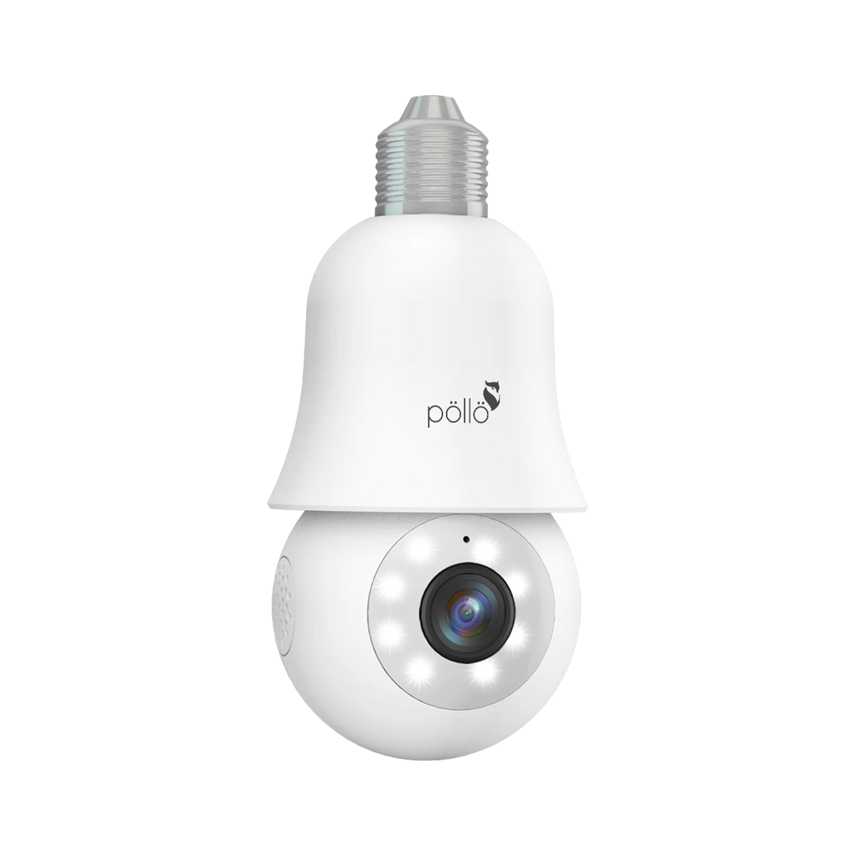 Pollo PLC-HS301B Guardian Bulb - 3MP Smart Wi-Fi Bulb PT Camera, angled front view