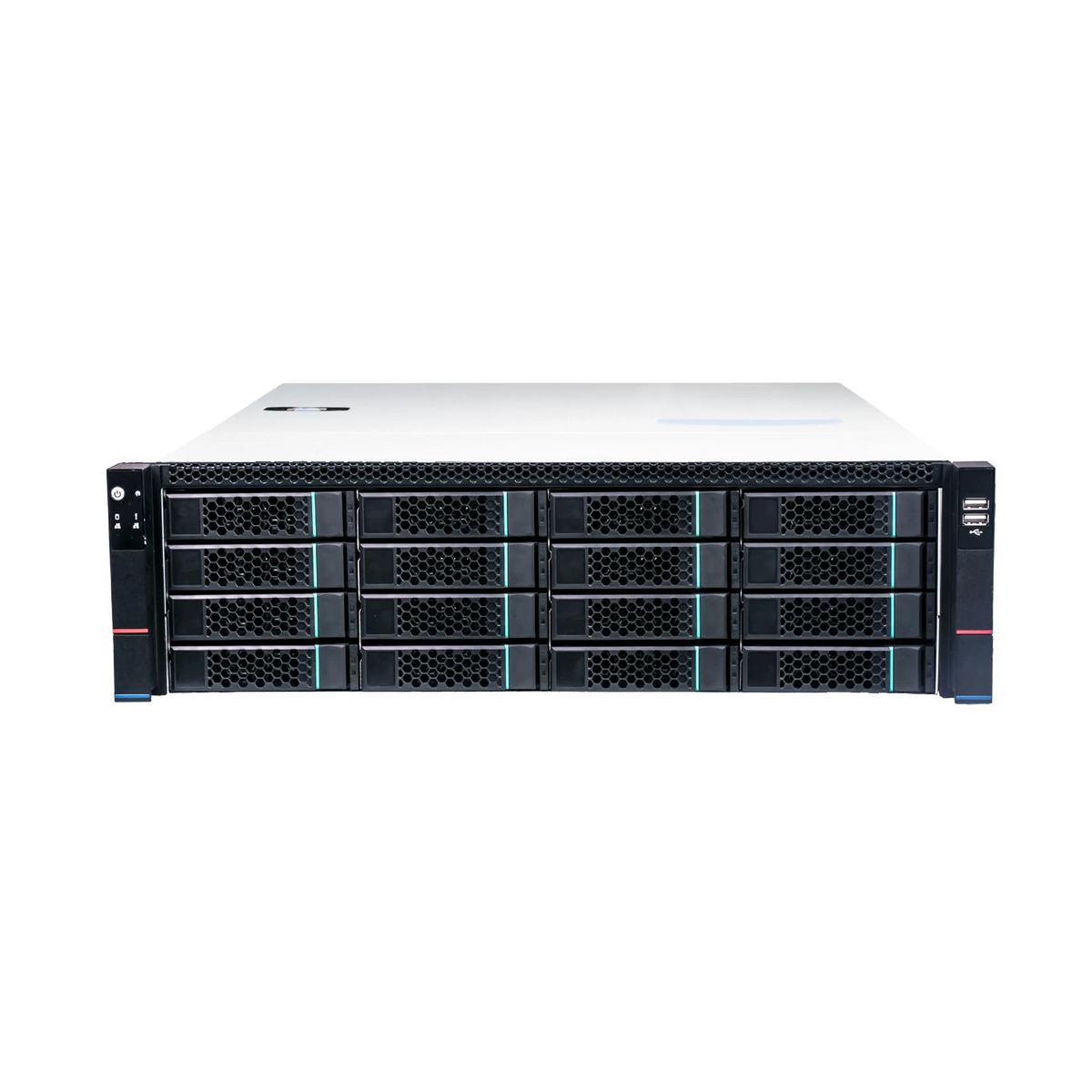 Pollo PLC-SS316E-E 16-SATA Storage Server, rack-mounted front view