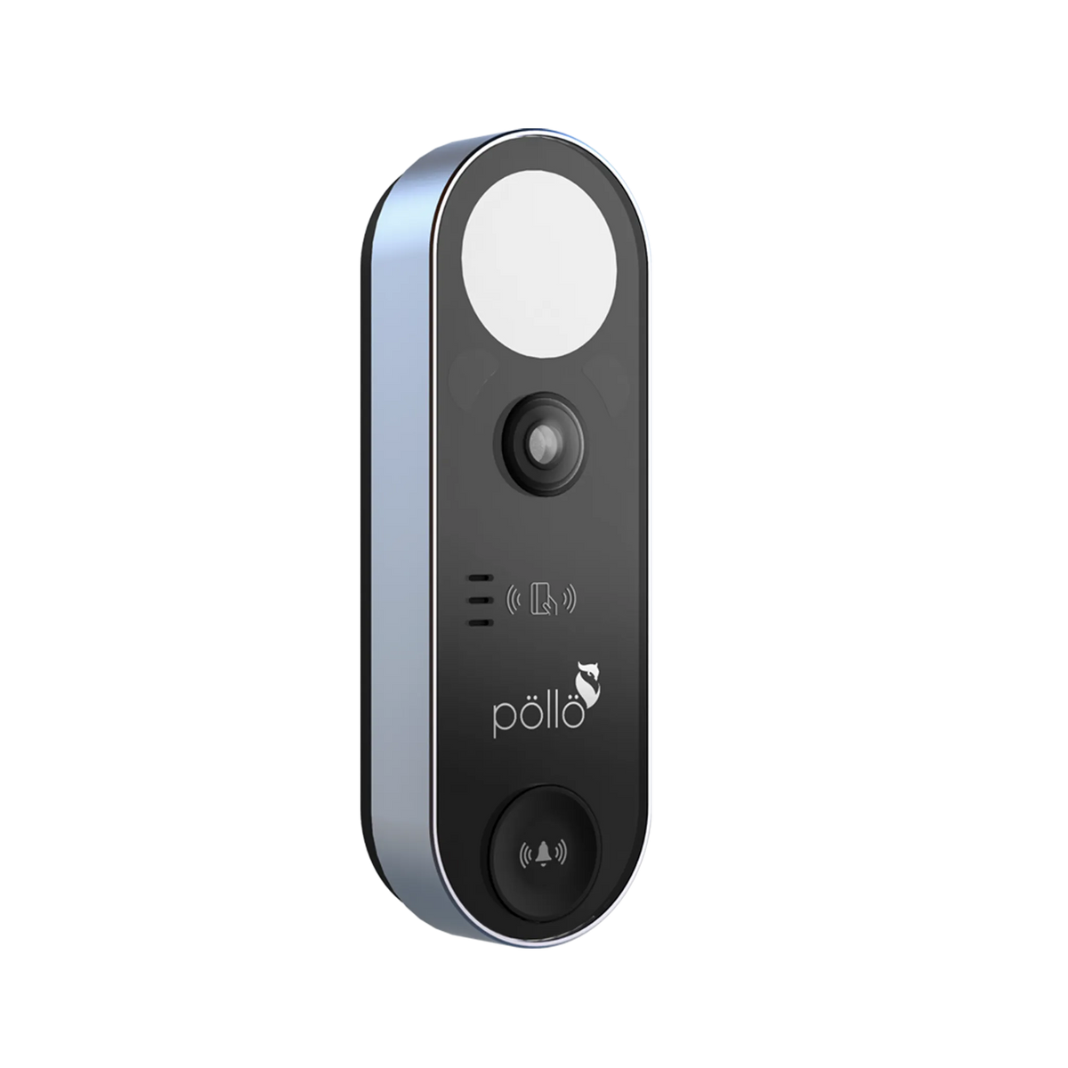 Pollo PLC-VD1200/PM VisionBell - Outdoor Video Doorbell Terminal, front view with its light ring lit
