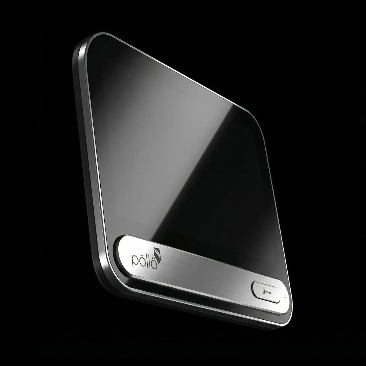 Pollo PLC-VD3200/PM TouchHub - Indoor Home Security Command Terminal, angled view against a dark background