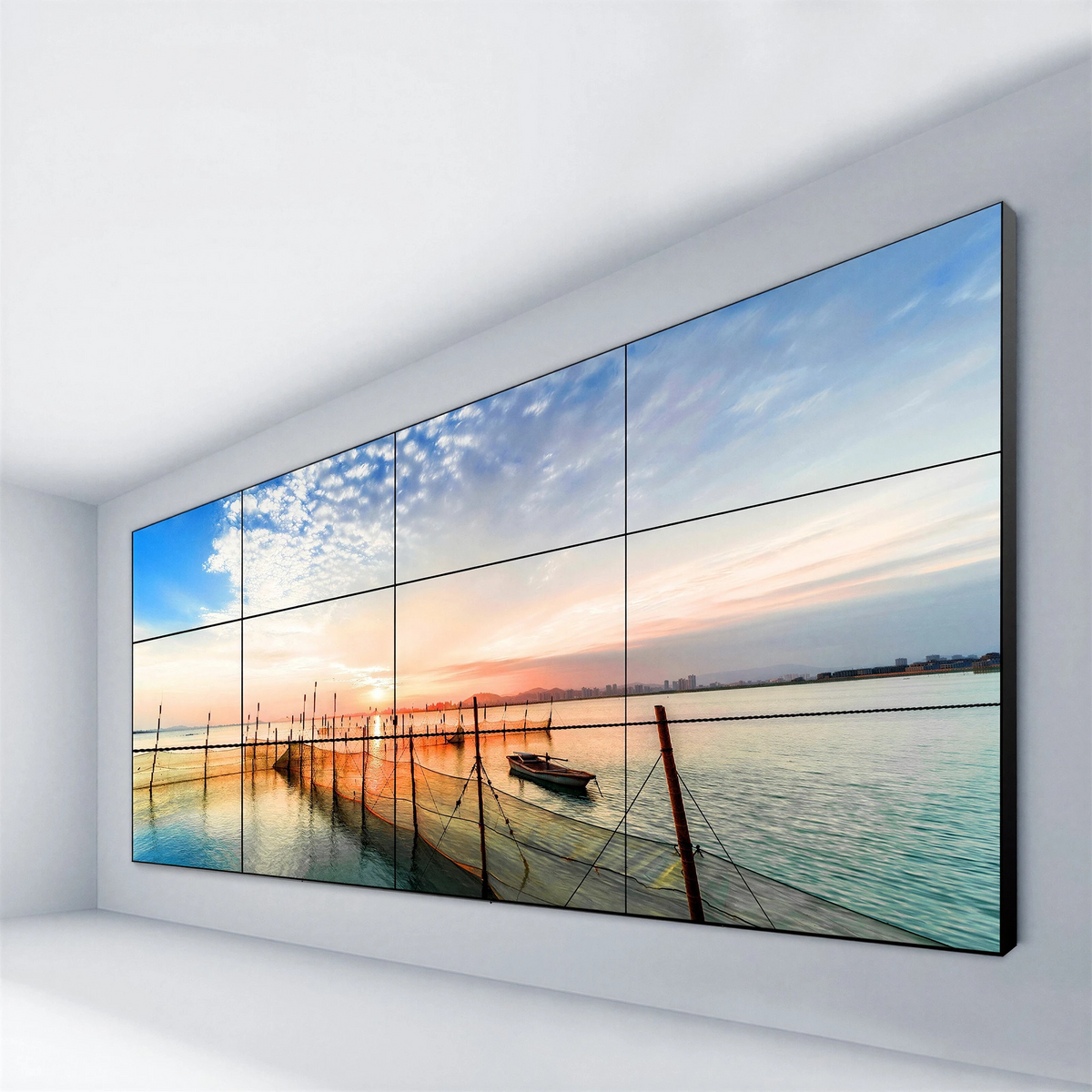 Pollo PLD-55PJ088P-LED-B 55-inch FHD LED-DID Splicing Video Wall 0.88mm Bezel, installed in a control room