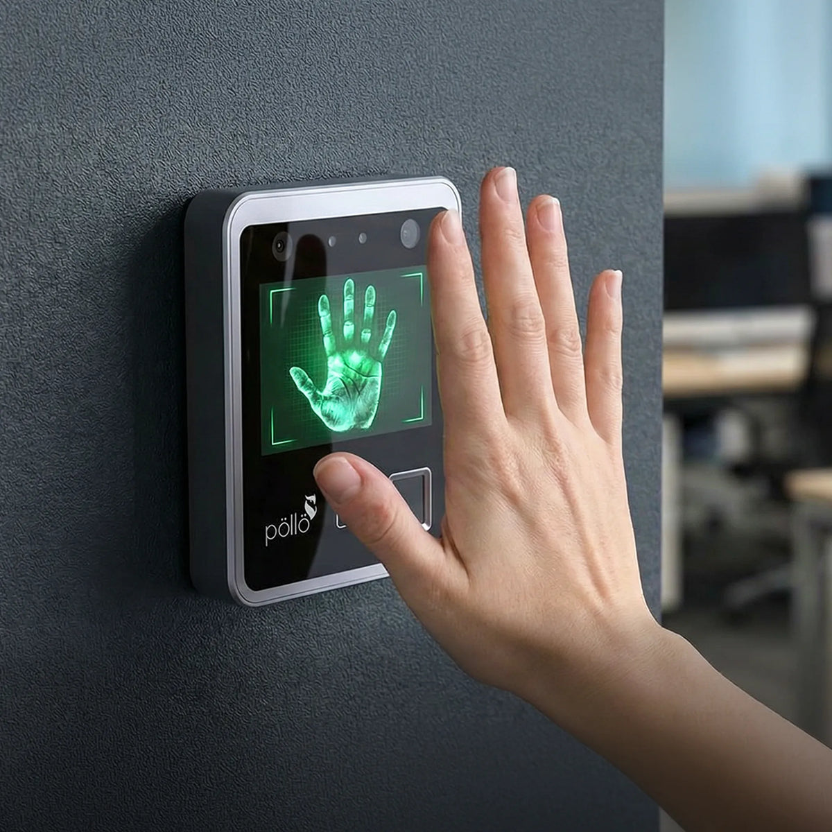 Pollo PLF-5K-VLP Palm Pro - Visible Light Indoor Facial & Palm Recognition, in use with palm recognition