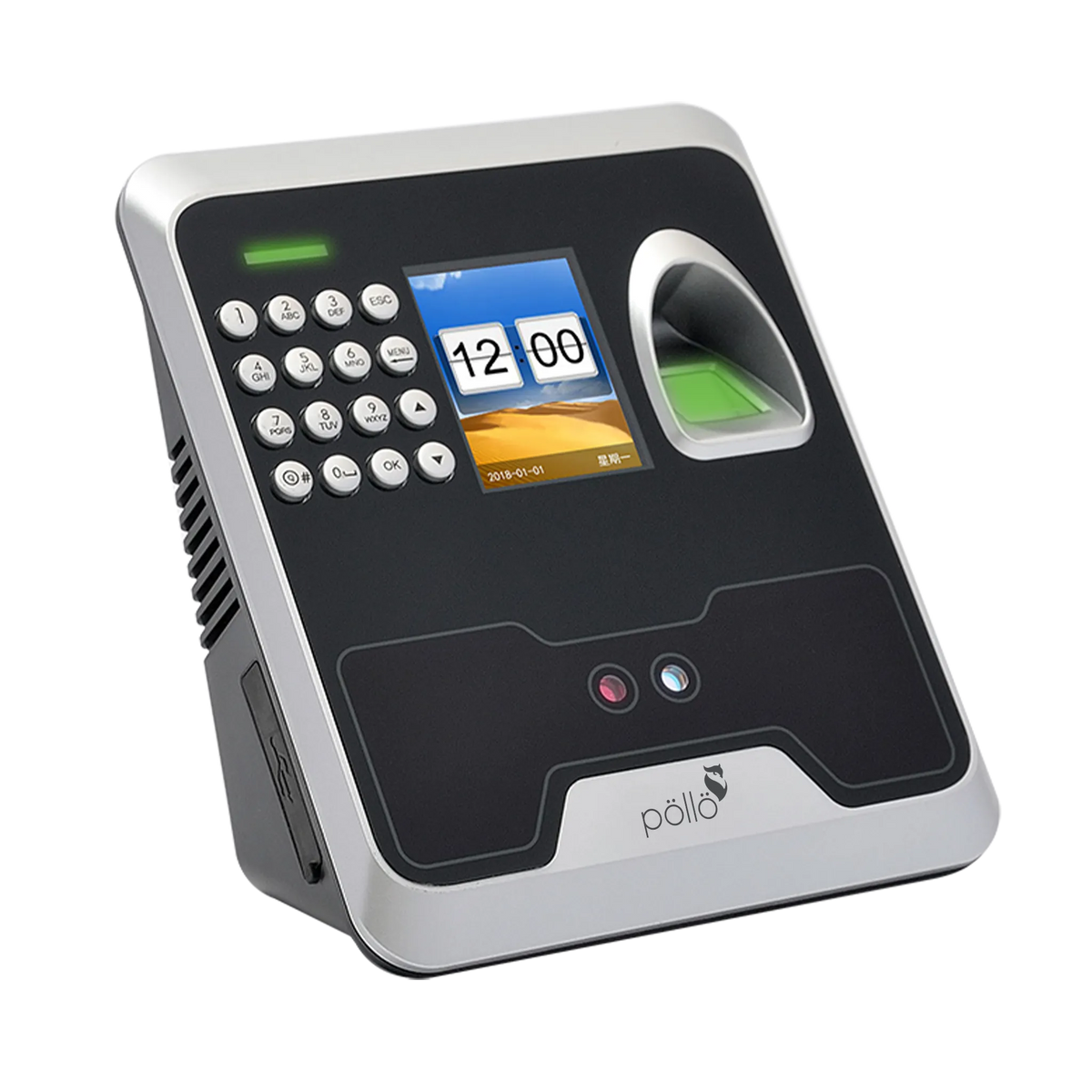 Pollo PLF-S1000 FaceSlim - Face & Fingerprint Biometric Device, side profile