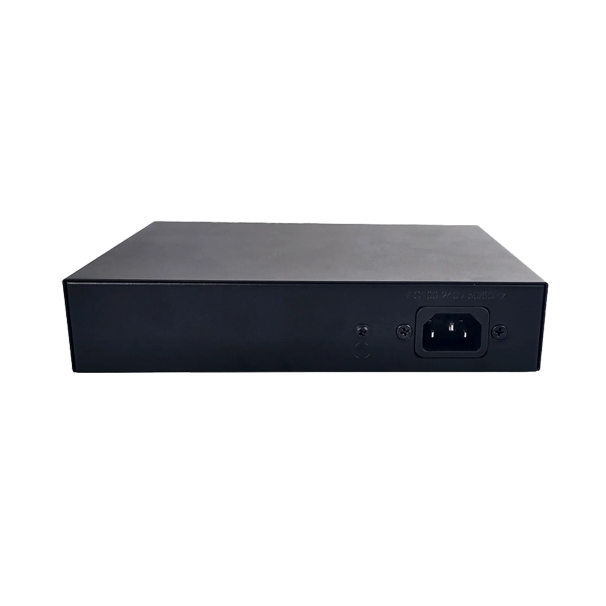 Pollo PLN-1108MGB 10-Port Megabit PoE Network Switch with Gigabit Uplink, rear panel showing its power and network ports